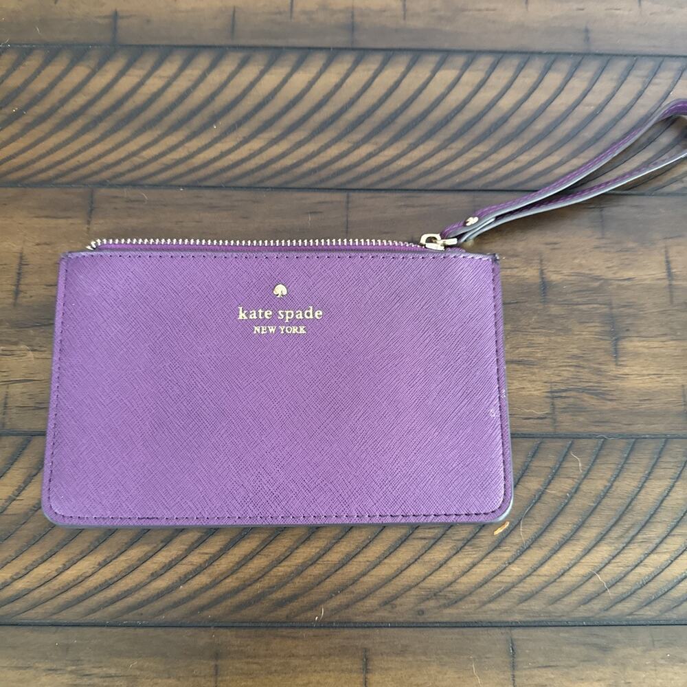 KATE SPADE SAFFIANO LEATHER STACI ZIP WRISTLET WALLET POUCH 8” X 5”